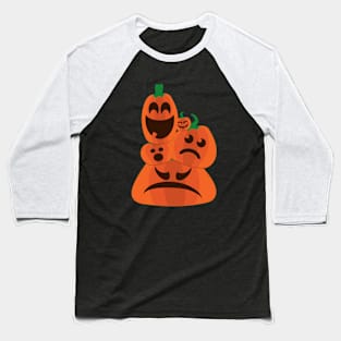 Stacked Pumpkins Baseball T-Shirt